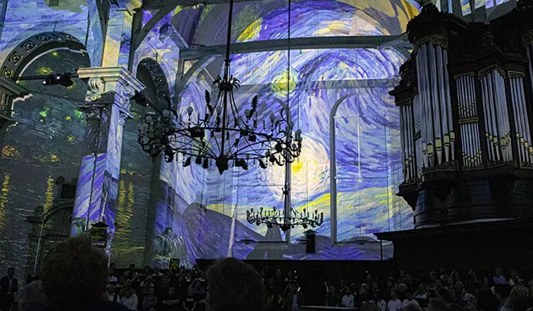 Van Gogh e Rembrandt no Espetáculo de Som e Luz de Amesterdão